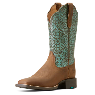 Ariat Women's Round Up Wide Square Toe Western Boot - Old Earth