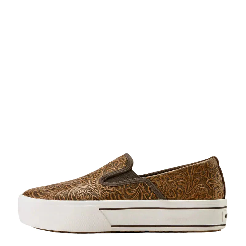 Ariat Women's Skylar Slip On Shoe - Brown Floral Emboss - Image 2