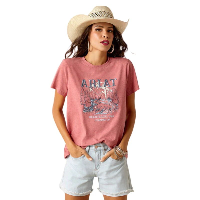 Ariat Women's Souvenir Short Sleeve T-Shirt - Garnet Heather