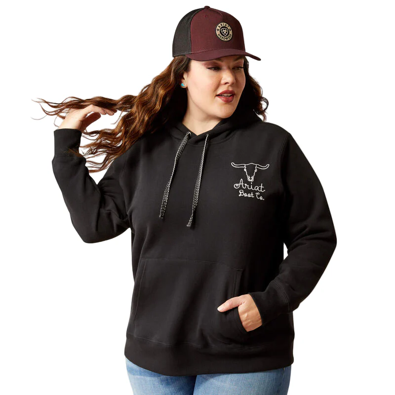 Ariat Women's Steer Stitch Hoodie- Black - Image 2