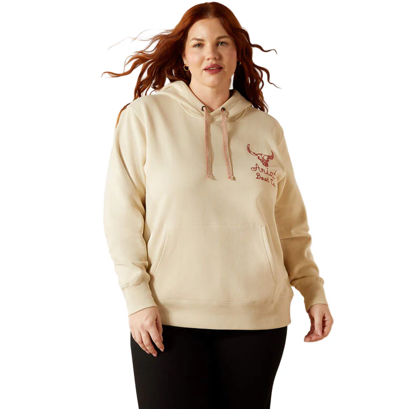 Ariat Women's Stitch Long Sleeve Hoodie - Oyster Grey - Image 2