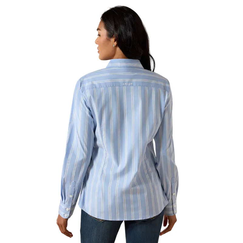 Ariat Women's Team Kirby Long Sleeve Shirt - Ashleigh Blue Stripe - Image 2
