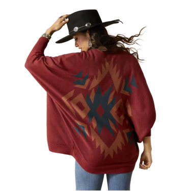Ariat Women's Terra Cardigan Sweater - Burnt Russet - Image 2