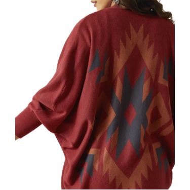 Ariat Women's Terra Cardigan Sweater - Burnt Russet - Image 3