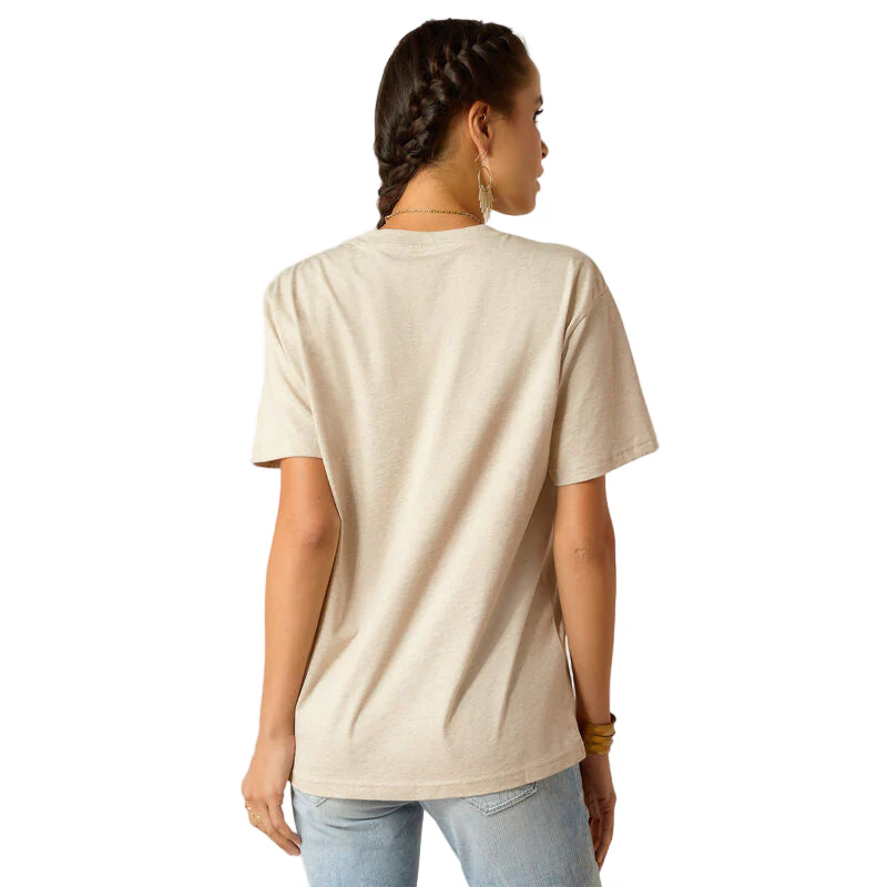 Ariat Women's Thrills N Spills Short Sleeve T-Shirt - Oatmeal Heather - Image 3