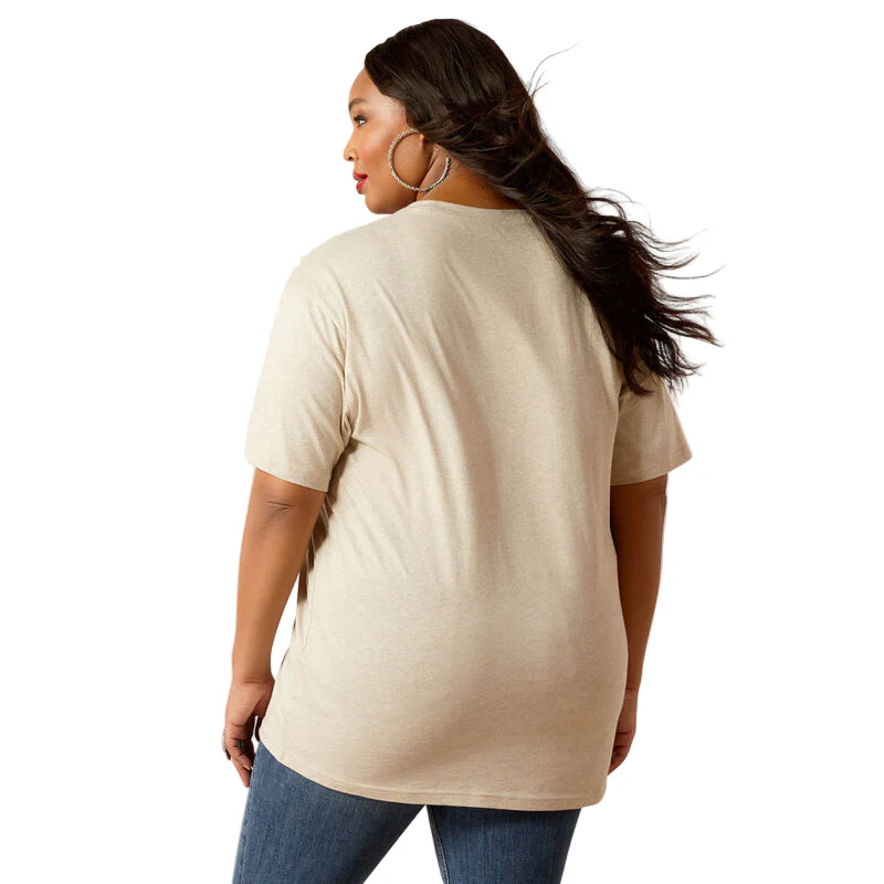 Ariat Women's Thrills N Spills Short Sleeve T-Shirt - Oatmeal Heather - Image 4
