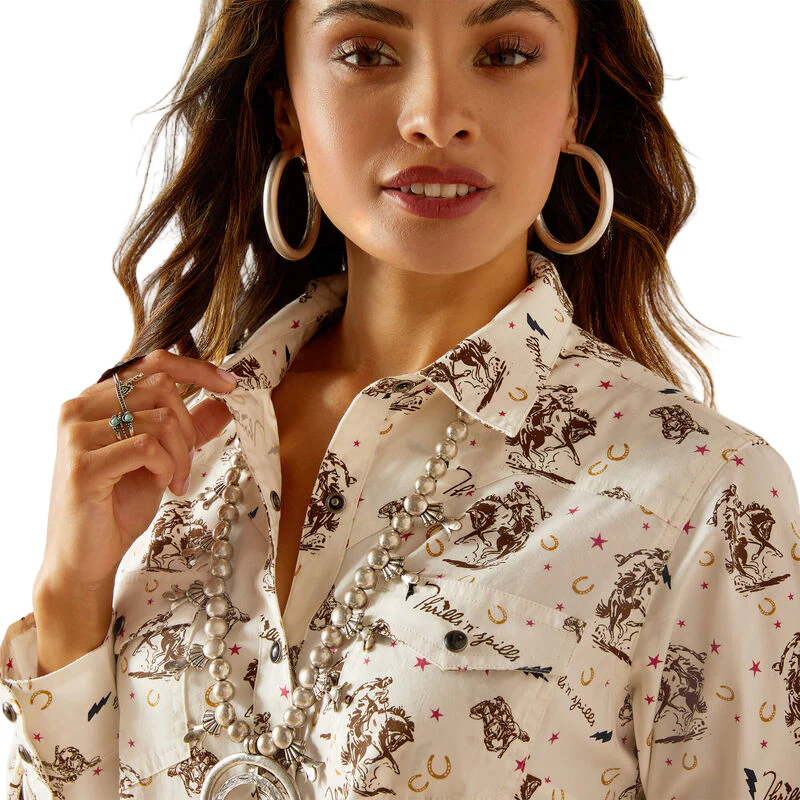 Ariat Women's Thrills N Spills Snap Long Sleeve Shirt - Image 4