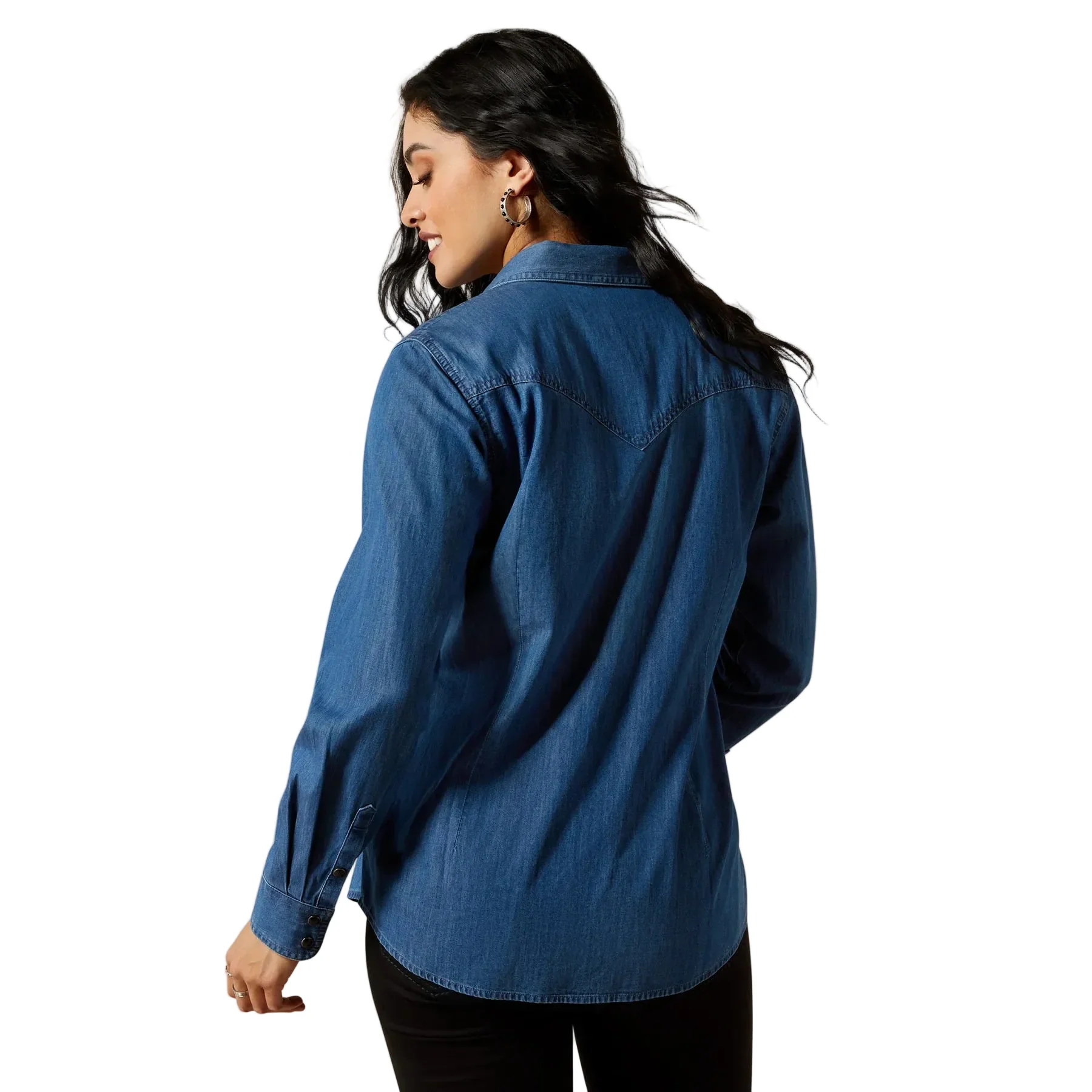 Ariat Women's True Blue Long Sleeve Shirt - Vintage Indigo - Image 2