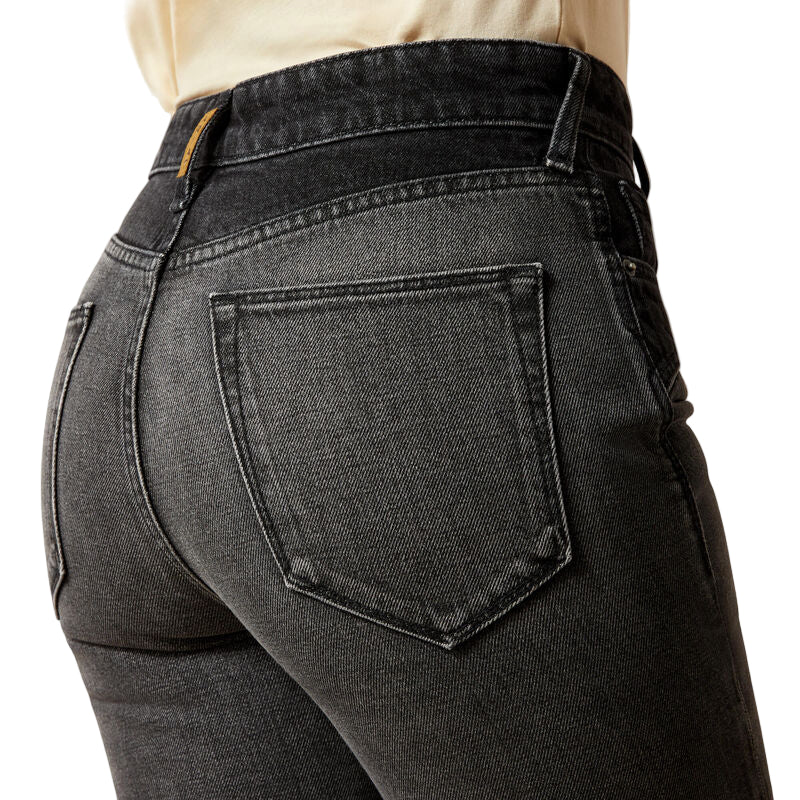 Ariat Women's Ultra High Rise Cheyenne Yoke Tomboy Boot Cut Jeans- Black - Image 3