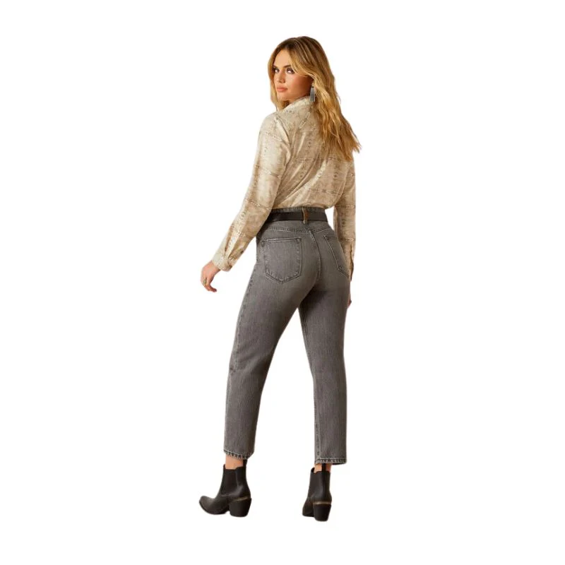 Ariat Women's Ultra High Rise Jazmine Tomboy Relaxed Straight Leg Jeans- Vintage Black - Image 2