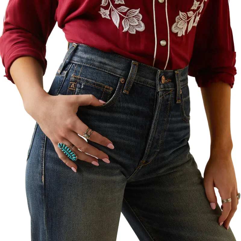 Ariat Women's Ultra High Rise Tomboy Straight Jeans - Bora Bora - Image 4