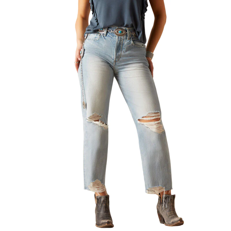 Ariat Women's Ultra High Rise Tomboy Straight Jeans - Mykonos