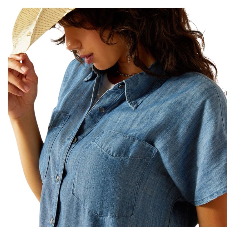 Ariat Women's Vacation Shirt- Chambray - Image 3
