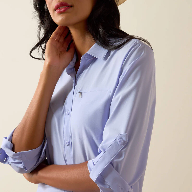 Ariat Women's VentTEK Long Sleeve Shirt - Baby Lavender - Image 3