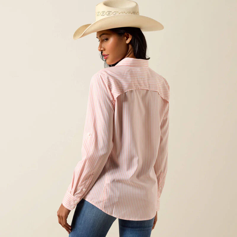 Ariat Women's VentTEK Short Sleeve Stripe Shirt - Peach - Image 2