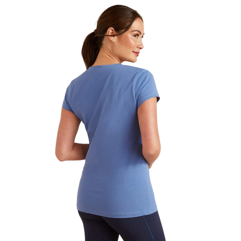 Ariat Women's Vertical Logo V T-Shirt - Dutch Blue - Image 2