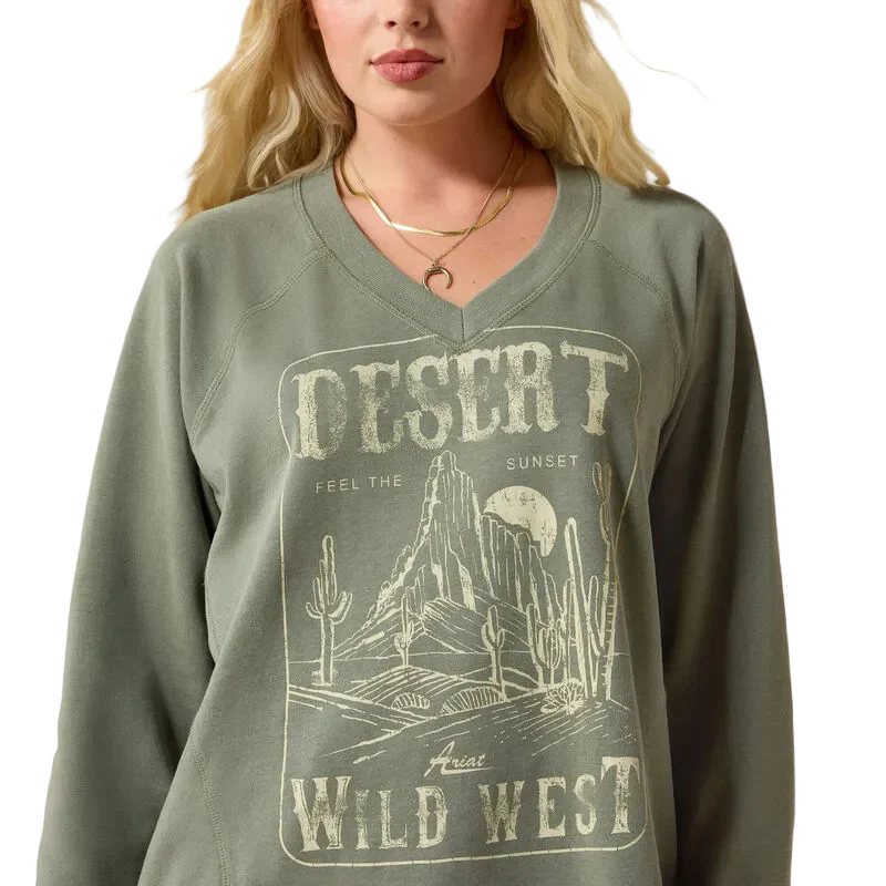 Ariat Women's Victoria Long Sleeve Sweatshirt - Sea Spray - Image 3