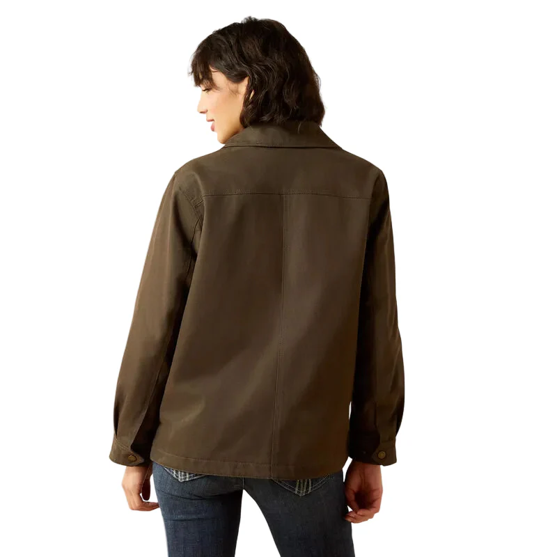 Ariat Women's Western Canvas Chore Jacket - Earth - Image 3