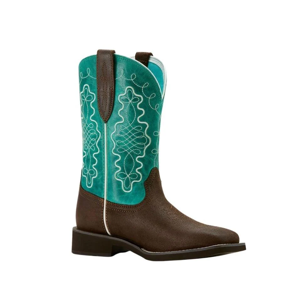 Ariat Women's Wide Square Toe Western Boot- Worn Hickory