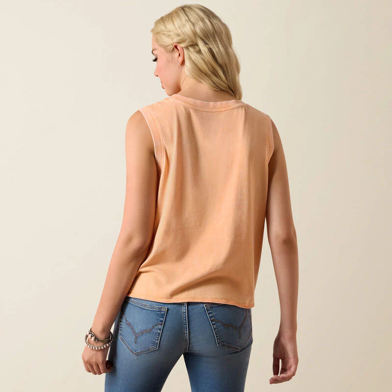 Ariat Women's Wild Roper Sleeveless Tank - Orange Chiffon - Image 2