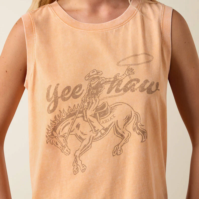 Ariat Women's Wild Roper Sleeveless Tank - Orange Chiffon - Image 3