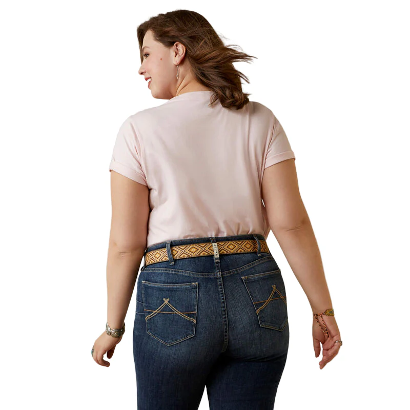 Ariat Women's Boot Outline T-Shirt - Chalk Pink - Image 3