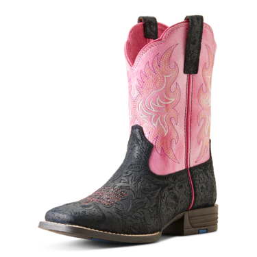Ariat Youth Outrider Black Floral Moss Boots- Peony