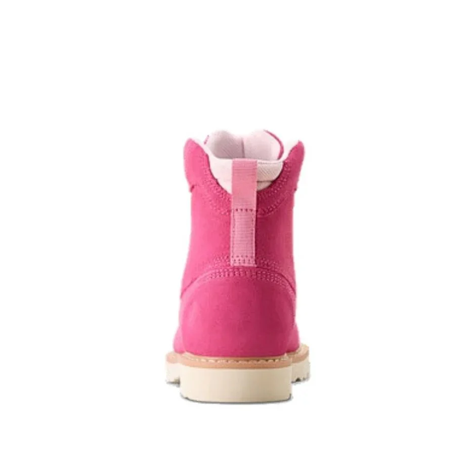 Ariat Youth Rebar Suede Lift Boot - Haute Pink - Image 4