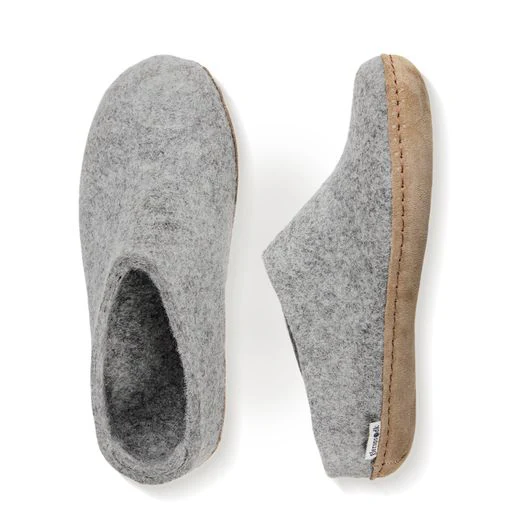 Glerups Slip On Leather Sole Shoes - Grey - Image 3