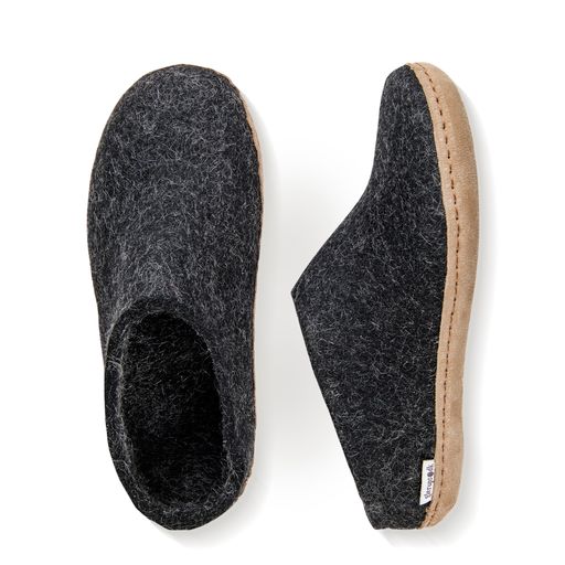 Glerups Slip On Leather Sole Shoes - Charcoal - Image 3
