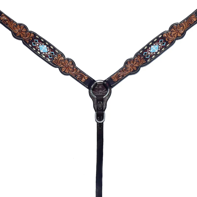 Bar H BER221-Western Leather Breast Collar