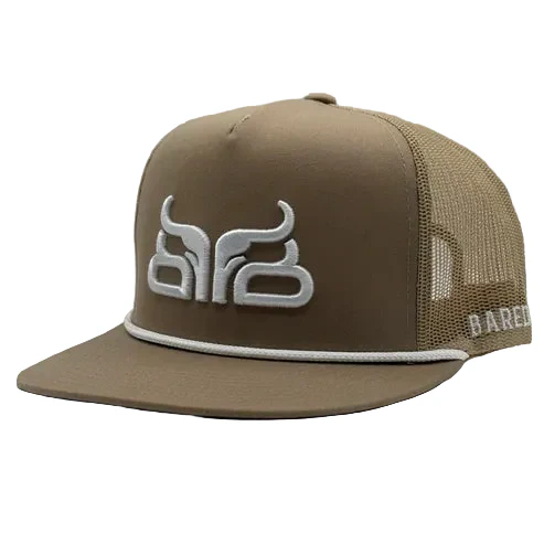 Baredown Brand Deadwood Flat Bill Ball Cap - Brown/White - Image 2