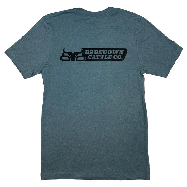 Baredown Brand Bank Short Sleeve Tee Shirt- Heather Slate - Image 2
