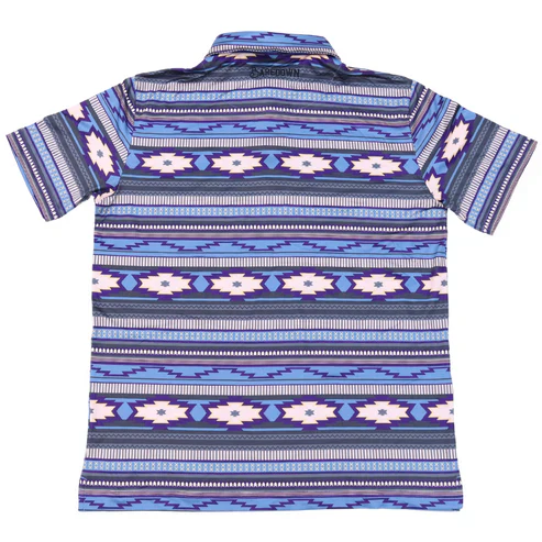 Baredown Brand Men's Aztec Polo Shirt - Blue - Image 2