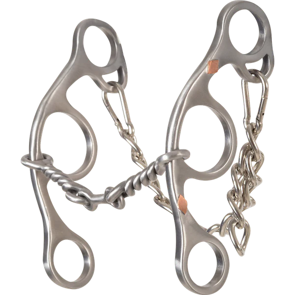 Classic Equine Sherry Cervi Twisted Wire Dogbone Short Shank Gag Barrel Bit