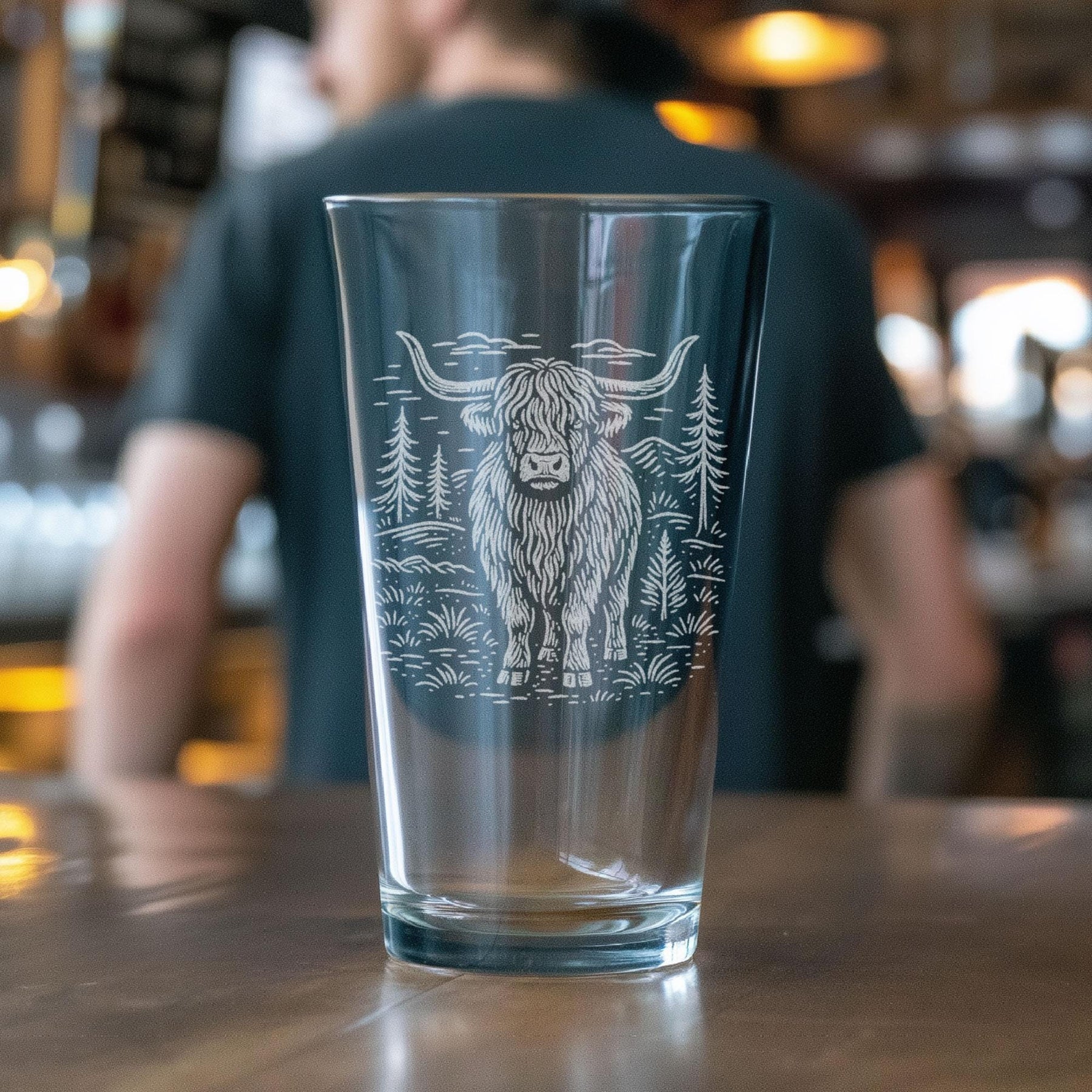 Benoit's Shetland Highland Cow Pint Drinking Glasses