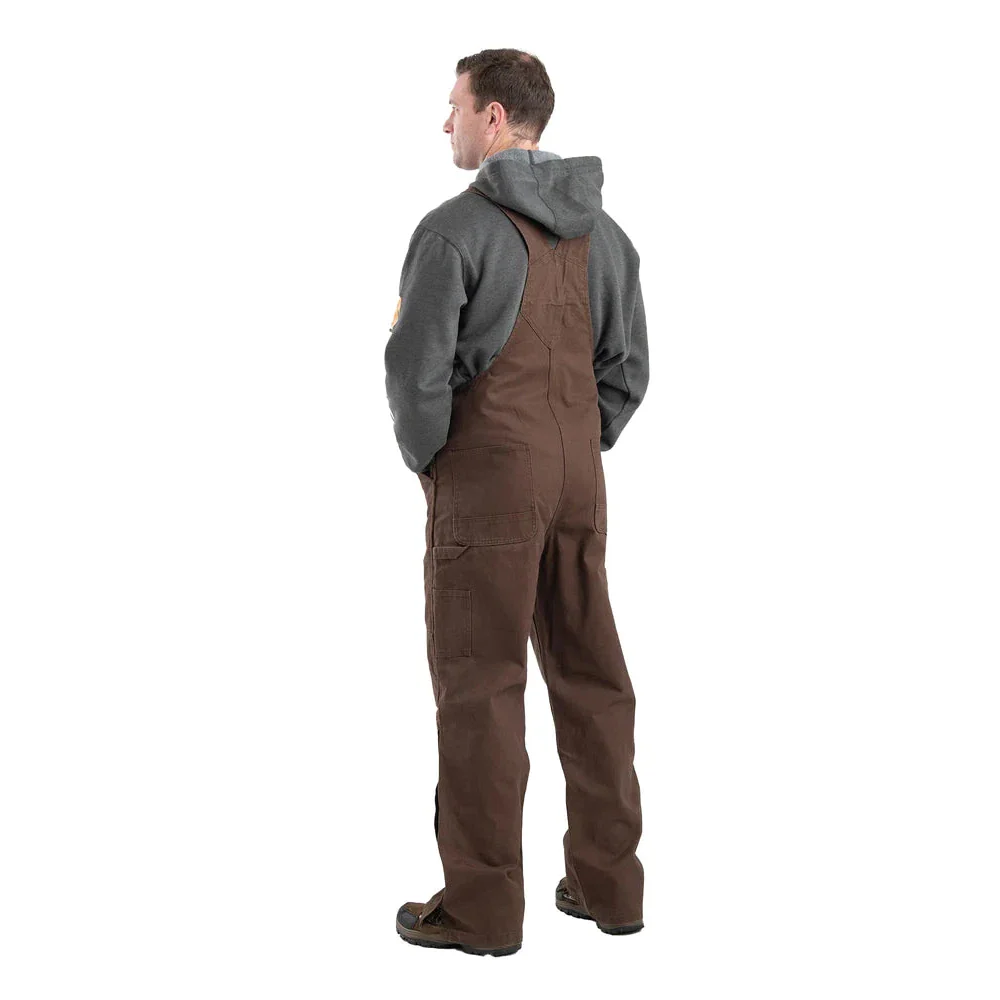 Berne Men's Heartland Unlined Washed Duck Bib Overall - Bark Brown - Image 2