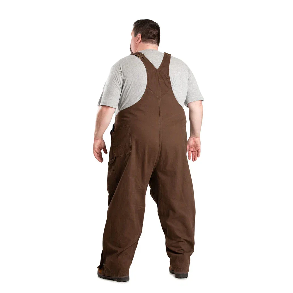 Berne Men's Heartland Unlined Washed Duck Bib Overall - Bark Brown - Image 4