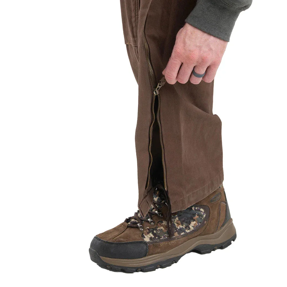 Berne Men's Heartland Unlined Washed Duck Bib Overall - Bark Brown - Image 6