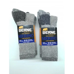 Berne Men's Hiker Merino Wool Socks- 2 pair