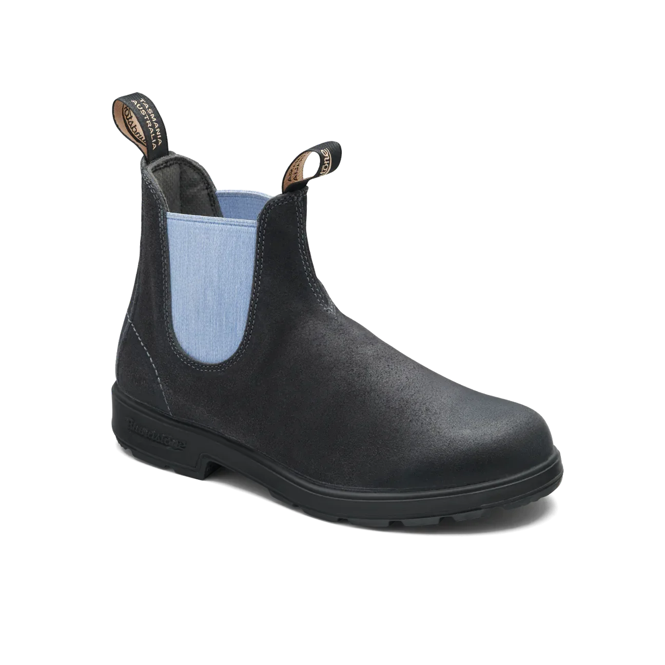 **Blundstone Unisex #2209 Original Boots - Steel Grey Waxy Suede w/Pale Denim Elastic - Image 2