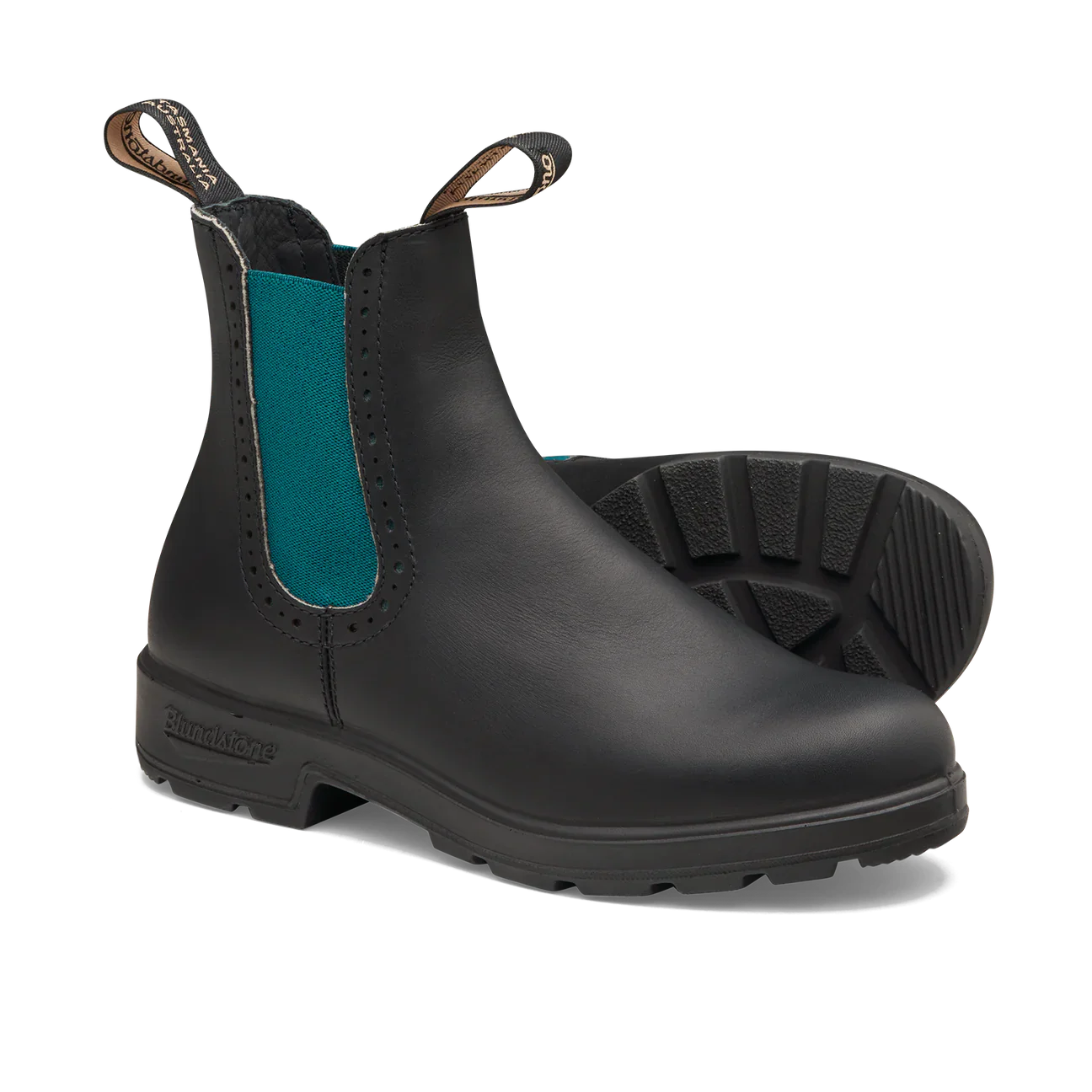 Blundstone Women's Original #2320 High Top - Black w/Green Elastic - Image 3