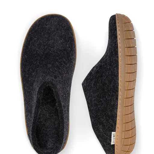 Glerups Slip On Rubber Sole Shoes - Charcoal - Image 3