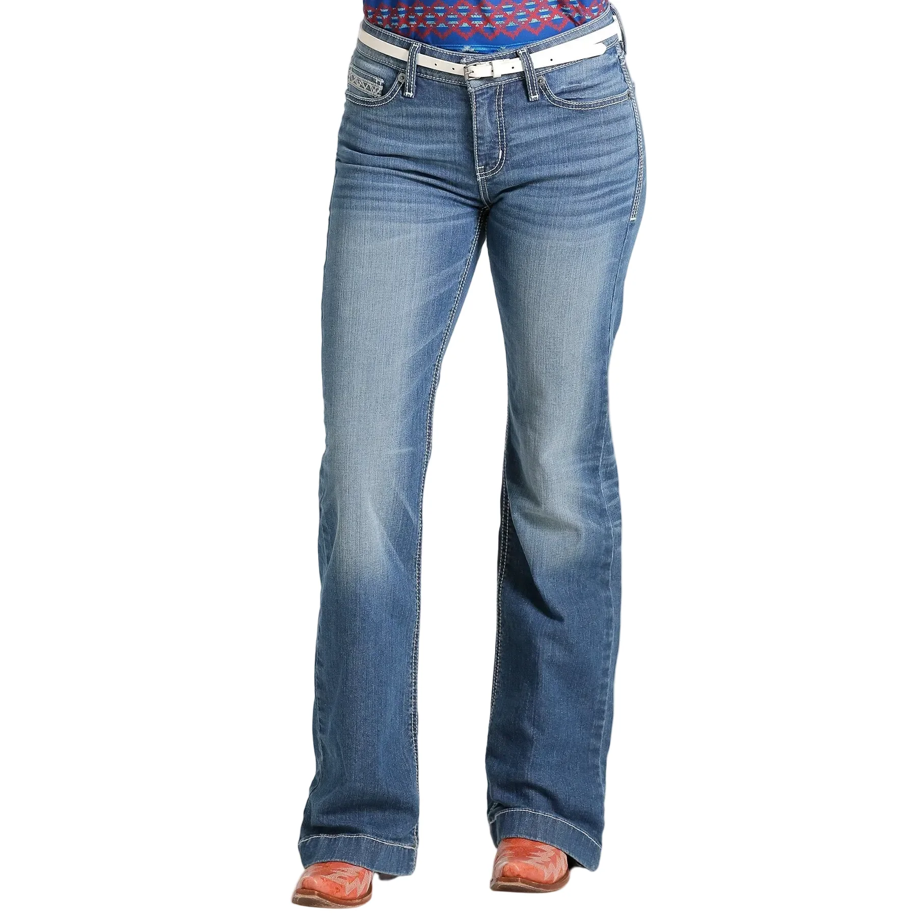 Cruel Women's Hayley Trouser Jeans - Medium Stonewash
