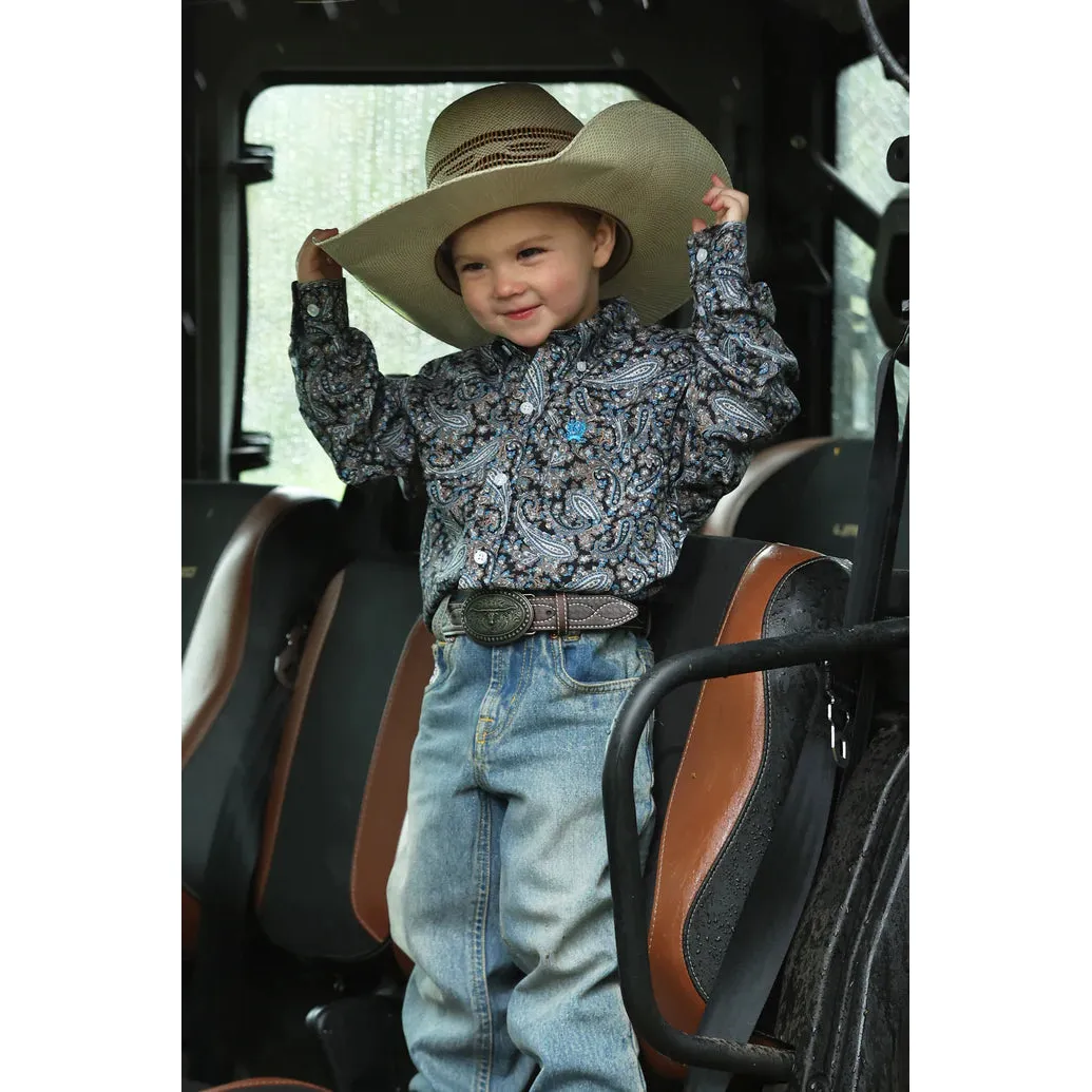 Cinch Boy's Long Sleeve Print Shirt- Multi