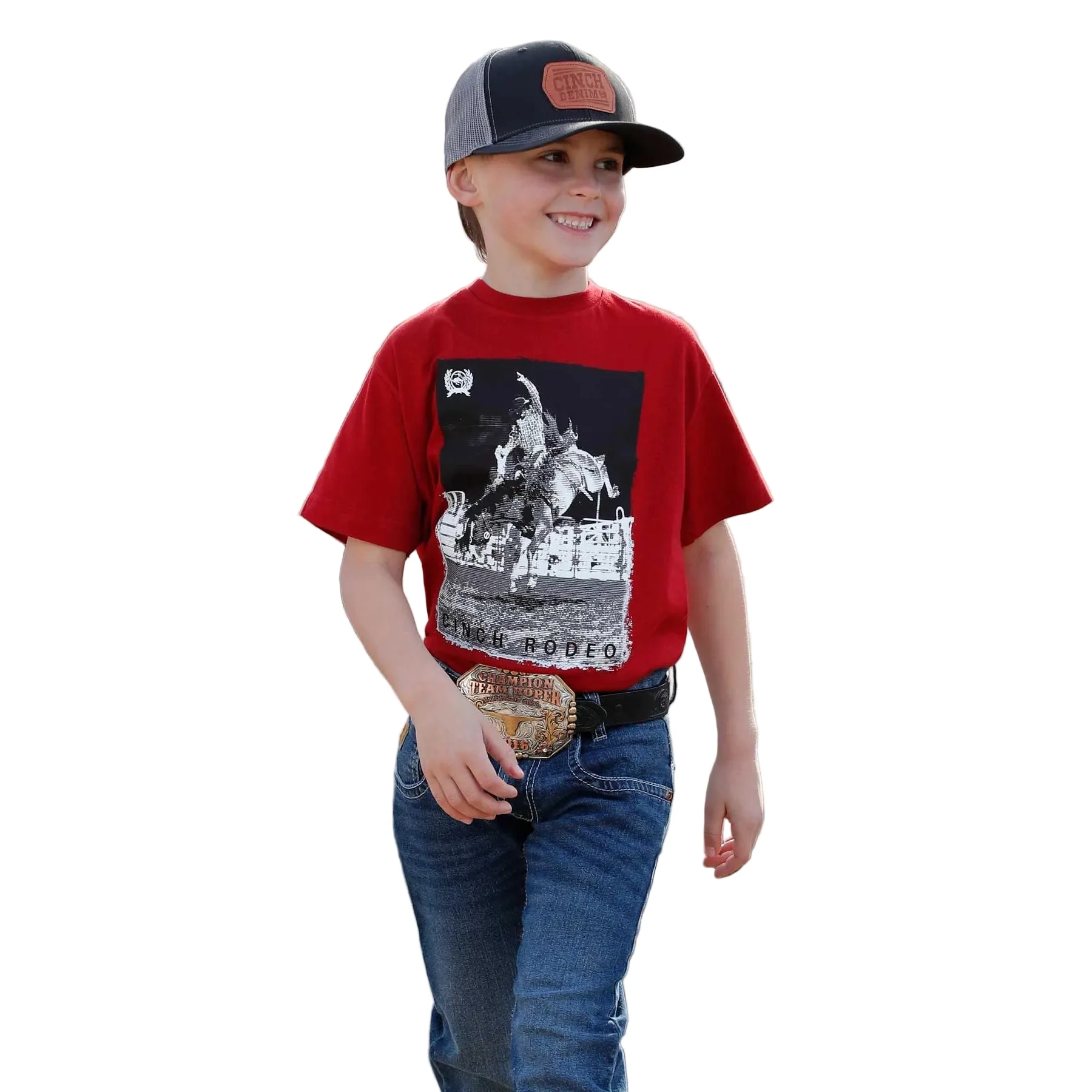Cinch Boy's Short Sleeve Graphic Tee Shirt - Burgundy