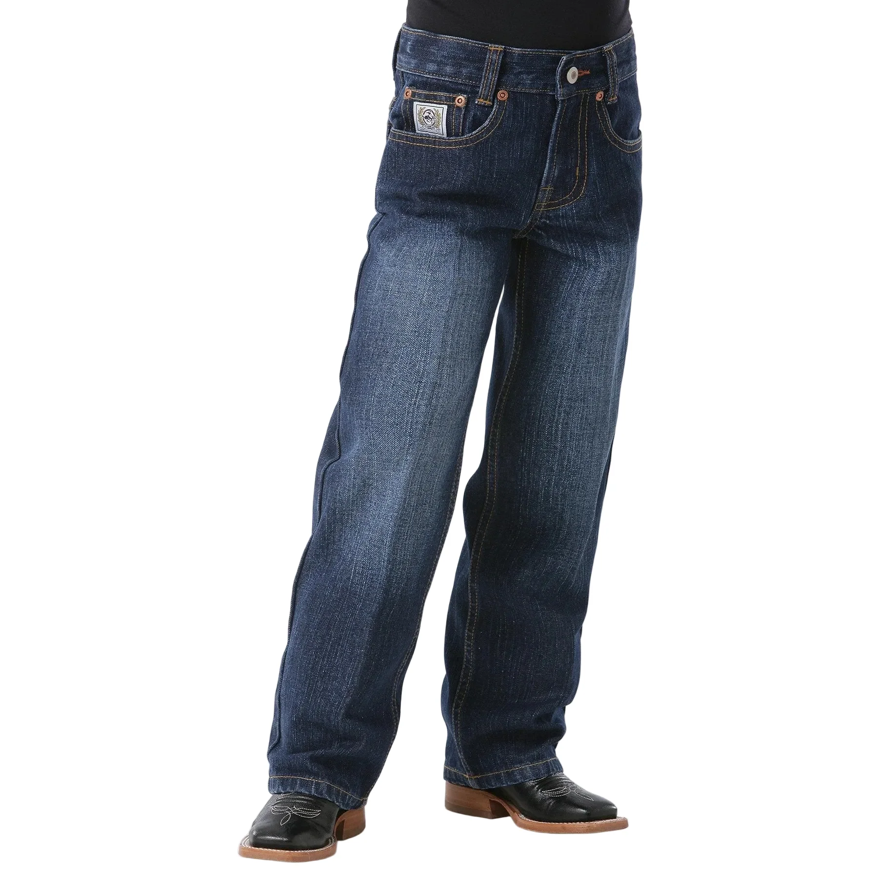 Cinch Boy's White Label Relaxed Straight Jeans - Dark Stonewash
