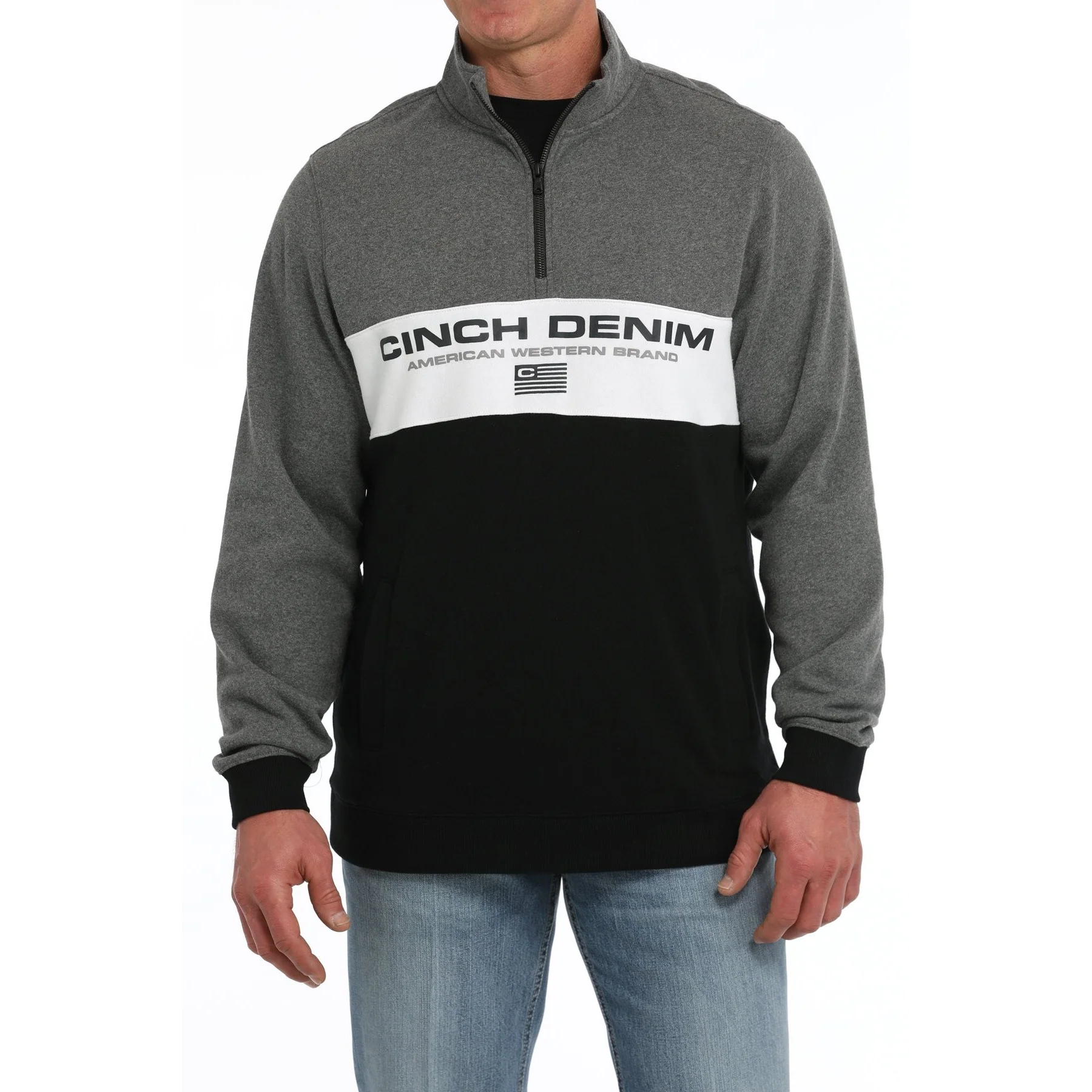 Cinch Men's Long Sleeve 1/4 zip Pullover- Multi