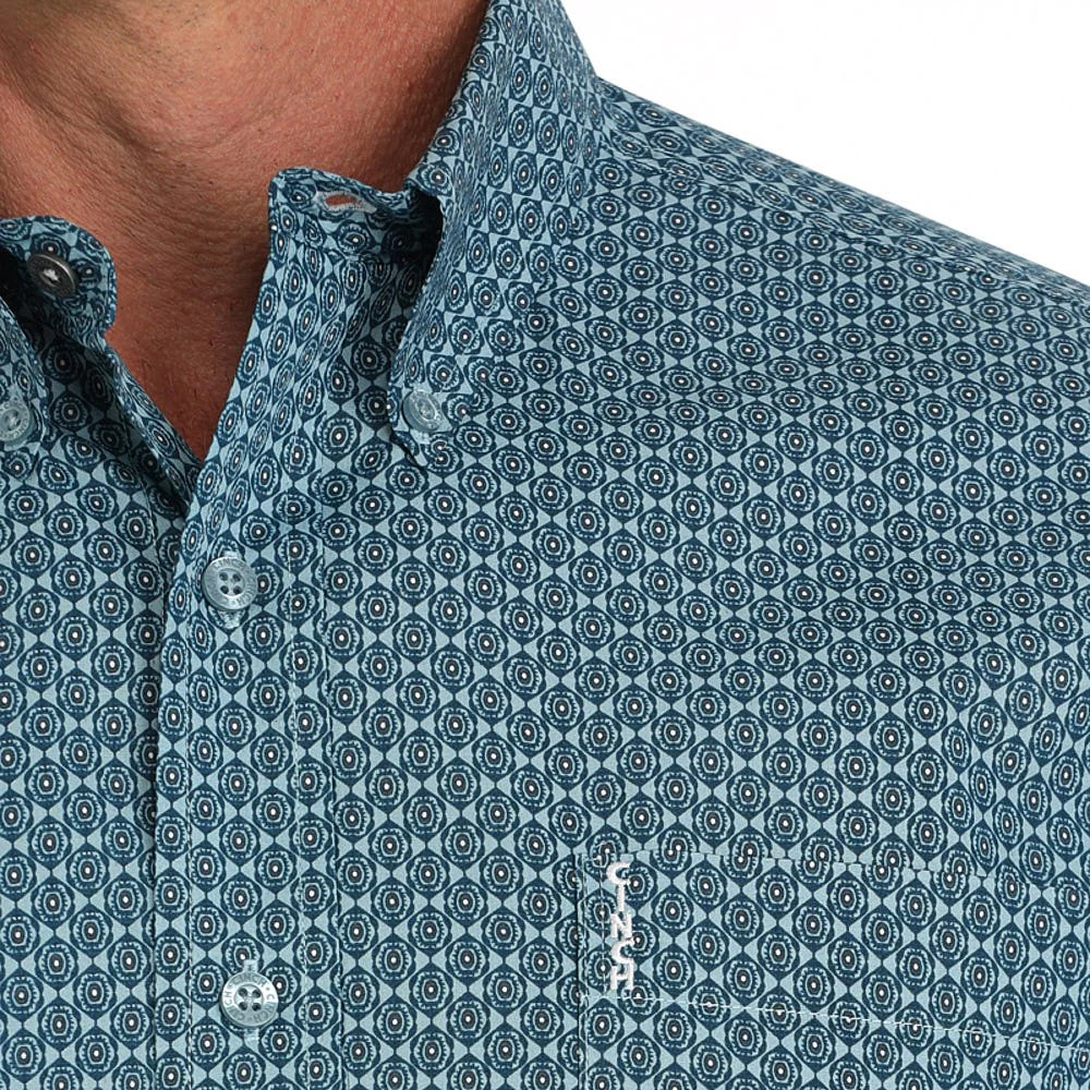 Cinch Men's Long Sleeve Print Shirt- Green - Image 2