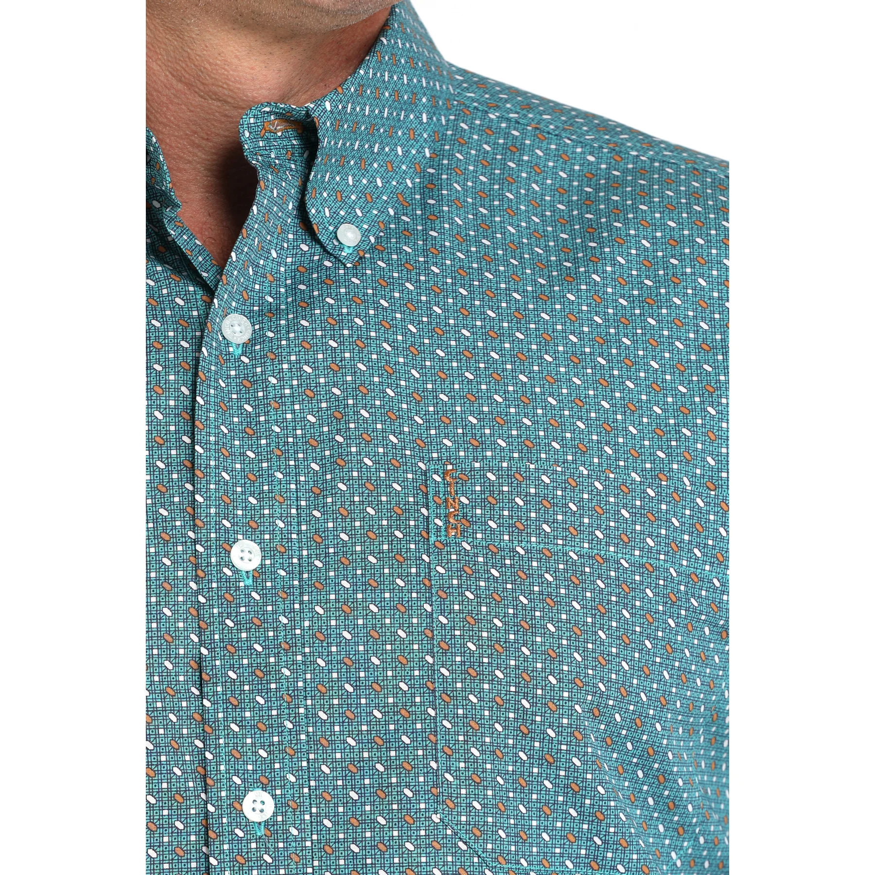 Cinch Men's Long Sleeve Print Shirt - Turquoise - Image 2